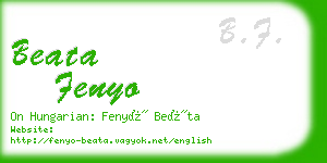 beata fenyo business card